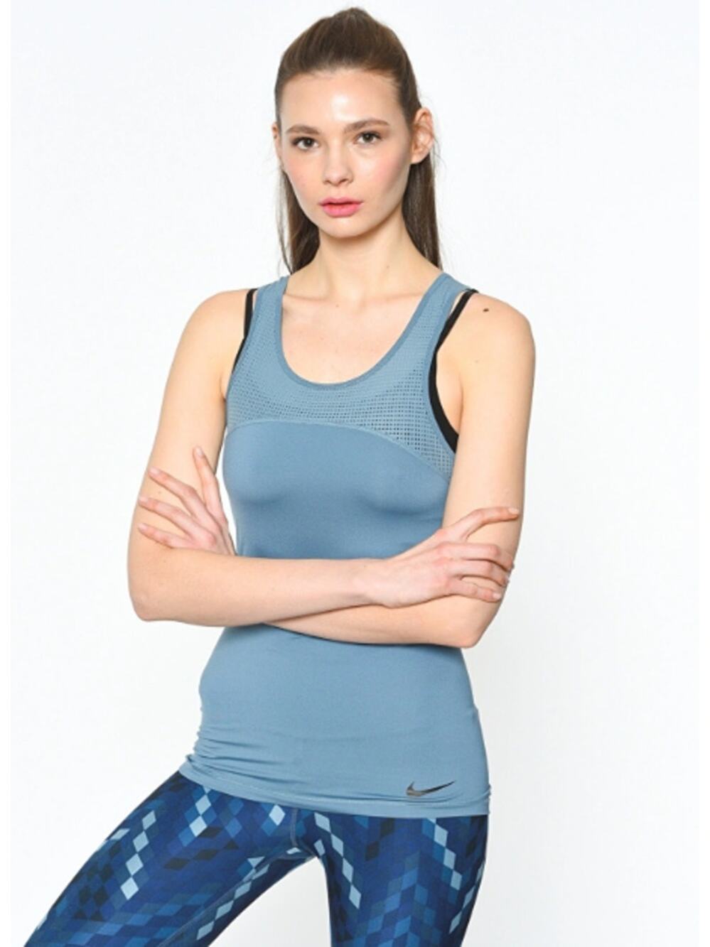 Nike Dri Fit  Hypercool Training Tank WMNS XS Blue Racerback Sporty Minimalist